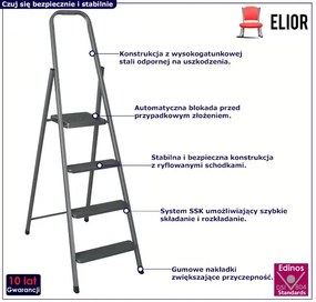 Czterostopniowa stalowa drabina - Korja