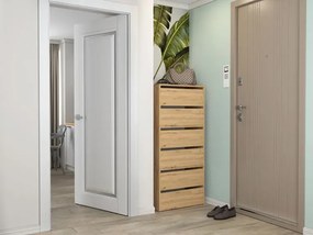 Szafka na buty z uchylnymi drzwiczkami dąb artisan - Rolas 3X