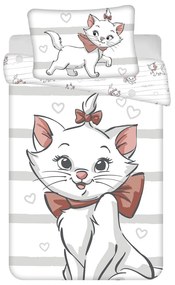 Biała bawełniana pościel dziecięca do łóżeczka 100x135 cm Marie Cat "Bow" – Jerry Fabrics