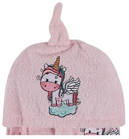 Różowy bawełniany zestaw szlafroka dziecięcego i ręcznika 3 szt. w rozmiarze 0-2 lata Unicorn – Foutastic