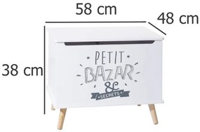 Skrzynia na zabawki „Petit Bazar &amp; Secrets”, na nóżkach, do pokoju dziecięcego, MDF