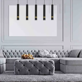 Lampa wisząca JOKER BLACK/GOLD 5xGU10 5 kloszy czarny, złoty