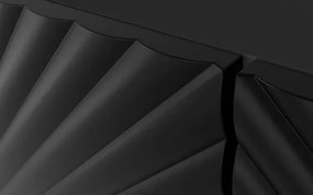 Długa komoda z frontem 3D czarny mat + złote nóżki - Resa 4X