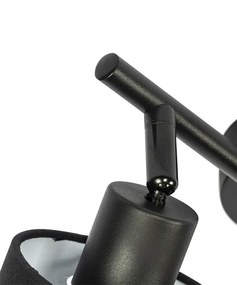 Plafon / Reflektorek / Spot / Spotow / Lampy sufitowe z reflektorami czarny z czarnym kloszem 2-światła regulowane - Hetta Nowoczesny Oswietlenie wewnetrzne