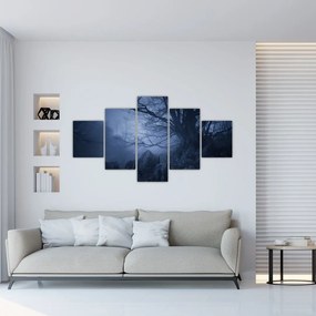 Obraz ciemnego lasu (125x70 cm)