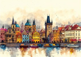 Obraz na szkle - Jesień w malowanym mieście (70x50 cm)