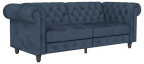 Ciemnoniebieska aksamitna rozkładana sofa 236 cm Felix – Støraa