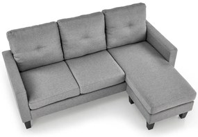Sofa GERSON szara z podnóżkiem HALMAR