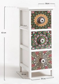 Wska komoda Mosaiko z 3 szufladami