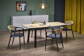 Krzesło K582 czarne/brązowe z tworzywa PVC HALMAR