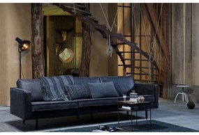 Czarna sofa z imitacji skóry 277 cm Rodeo – WOOOD