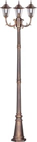 Czarno-złota lampa ogrodowa stojąca potrójna - 4X S325 T7-P17