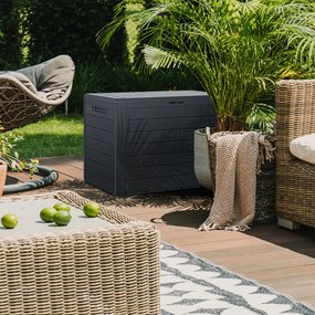Pojemnik do przechowywania WOODEBOX, 190L,78x44x55cm, antracytowa Prosperplast