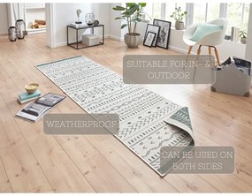 Zielono-kremowy chodnik odpowiedni na zewnątrz NORTHRUGS Kuba, 80x350 cm