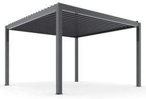 PERGOLA OGRODOWA ELEKTRYCZNA LUXE 3X4M ALUMINIOWA Z OŚWIETLENIEM LED ANTRACYT