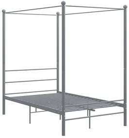 Szare rustykalne łóżko z baldachimem 120x200 cm W5-G68