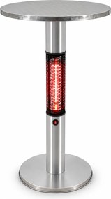 Ogrzewany stół barowy z promiennikiem podczerwieni, wysokość 1130 mm, 1500 W, Ø 600 mm, nierdzewny