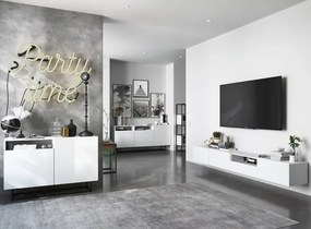 Szafka rtv na nóżkach biała A7-E37