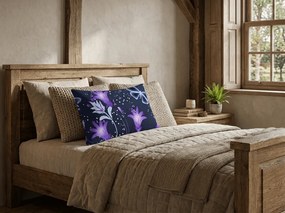 Poszewka na poduszkę z mikrofibry VIOLET BUTTERFLY 50x70 cm, ciemnoniebieski