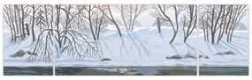 Obraz - Lis w zimowym krajobrazie (170x50 cm)
