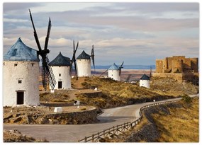 Obraz - Wiatraki Consuegra, Hiszpania (70x50 cm)