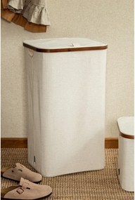 Kremowy tekstylny kosz na pranie Bamboo/Linen – Bigso
