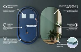 Lustro dekoracyjne owalne z podświetleniem LED