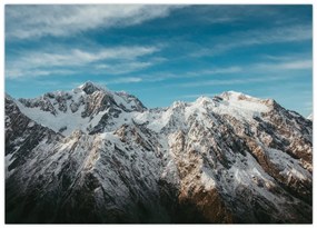 Obraz ośnieżonych szczytów, Fiordland (70x50 cm)