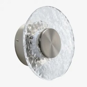 Kinkiet Ścienny Ø20 Cm Led Ze Szkła I Żelaza Lorenzo Szczotkowana Szarość - Sklum