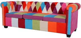 Patchwork sofa w stylu chesterfield trzyosobowa E1-K60