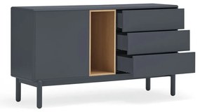 Ciemnoszara niska komoda 137x76 cm Corvo – Teulat