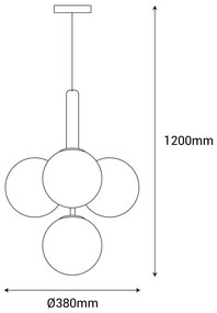 Lampa wisząca w kolorze złota SULION Musa, wys. 120 cm