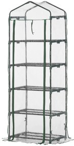Outsunny Miniszklarnia Przezroczysta i Zielona na Kwiaty lub Warzywa 69x49x193cm | Aosom PL