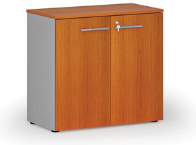 Szafa biurowa z drzwiami PRIMO GRAY, 800 x 420 x 740 mm, szary/wiśnia