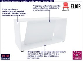 Biały minimalistyczny stolik kawowy - Vortex 3X