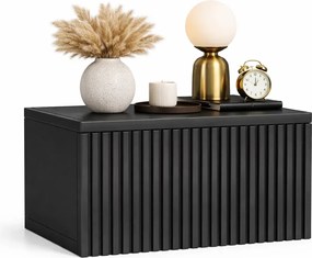 Czarna Ścienna Szafka Nocna Ryflowana W0-R50