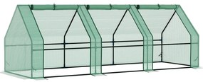 Outsunny Tunel Foliowy Mini Szklarnia Ogrodowa Łatwy Montaż 270x90x90cm Zielony | Aosom PL