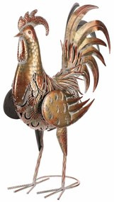 Metalowa dekoracja ogrodowa Kogut miedziany, 39 x16 x 53 cm