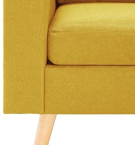 3-osobowa żółta sofa z podnóżkiem H6-B21