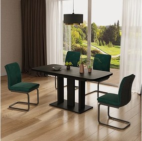 Stół jadalny czarny 120x80x77.3 fenaro