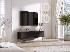 Szafka RTV: Czarny Mat, Nogi Chromowane, 140 x 52 x 32 cm