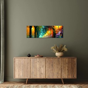 Obraz - Nocny spacer (z zegarem) (90x30 cm)