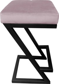 Hoker ZETA krzesło barowe tkanina Welur podstawa metalowa LOFT : Kolor Stelaża - Czarny , Kolor tkaniny - VELVET - MG55