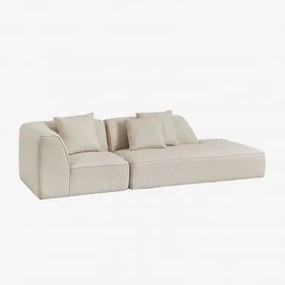 Sofa Modułowy Narożny 2-częściowy Z Prawym Szezlongiem Tapicerowany Cardea Bukla Kremowy Beż - Sklum