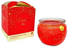 Świeczka aromatyczna w szklanym pojemniku ipudełku kwiatowym, Christmas time,  90 g