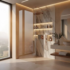 Kabina prysznicowa Walk-In Rea Flexi Transparent / Brush Copper 110