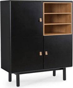 Komoda Trzydrzwiowa VEDDE 100 cm Czarna Loftowa