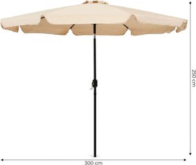 Regulowany, składany parasol ogrodowy SL-UM003B łamany, beżowy, 3 m