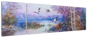 Obraz - Idzie jesień, obraz olejny (170x50 cm)