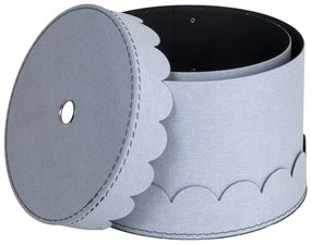 Jasnoszare kartonowe pojemniki z pokrywką zestaw 2 szt. ø 26x17,5 cm Wilma – Bigso Box of Sweden